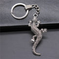 WYSIWYG 71x30mm Antique Silver Plated Antique Bronze Plated Zinc Alloy Gecko Lizard Keychain Accessories P2-ABD-C11070