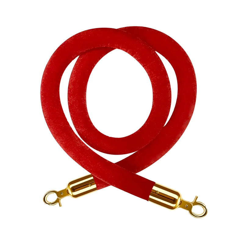 Red/Blue/Yellow Customizable Velvet Rope Stainless Steel C Stanchions Gold/Silver Hooks Traffic Barriers Sale Post Ropes 0.5kg