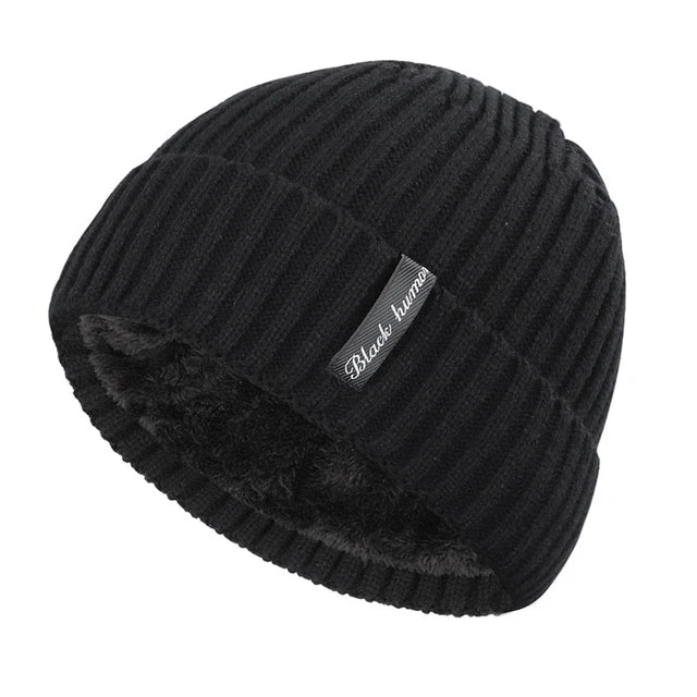 Knit Beanie Winter Thick Solid Fleece Lined Beanie Hats for Women Men Warm Beanies