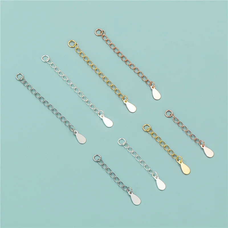 3cm 5cm Soild 925 Sterling Silver Necklace Extender 925 Sterling Silver Extension Chain 925 Sterling Silver Growth Chain