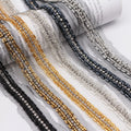 Deepeel LA245 DIY Garment Wedding Dress Sewing Accessories Dress Home Textiles Mesh Rhinestones Beads Lace