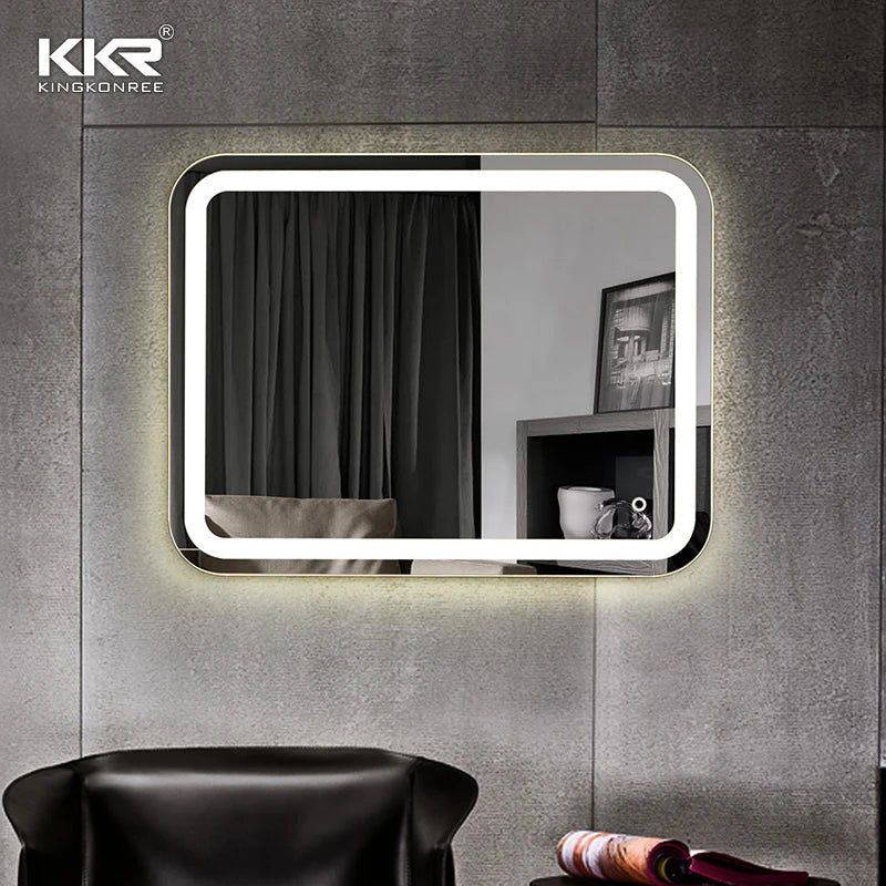 Factory Wholesale Production Fashionable Rectangle Aluminum Illuminated LED Makeup Mirror