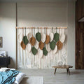 Leaves Handmade Wall Decor Green Leaf Macrame Tapestry Macrame Wall Hanging Nursery Wall Hanging Leaves