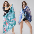 Hot Selling Summer Quick Dry Recycled Plastic Custom Sublimation Printed Suede Microfiber Sand Free Beach Towel Microfibre