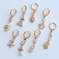 Custom Package Trendy Zircon 18k Gold Plated Copper Crown Hoop Earrings for Women Fashion Huggie Earrings Jewelry