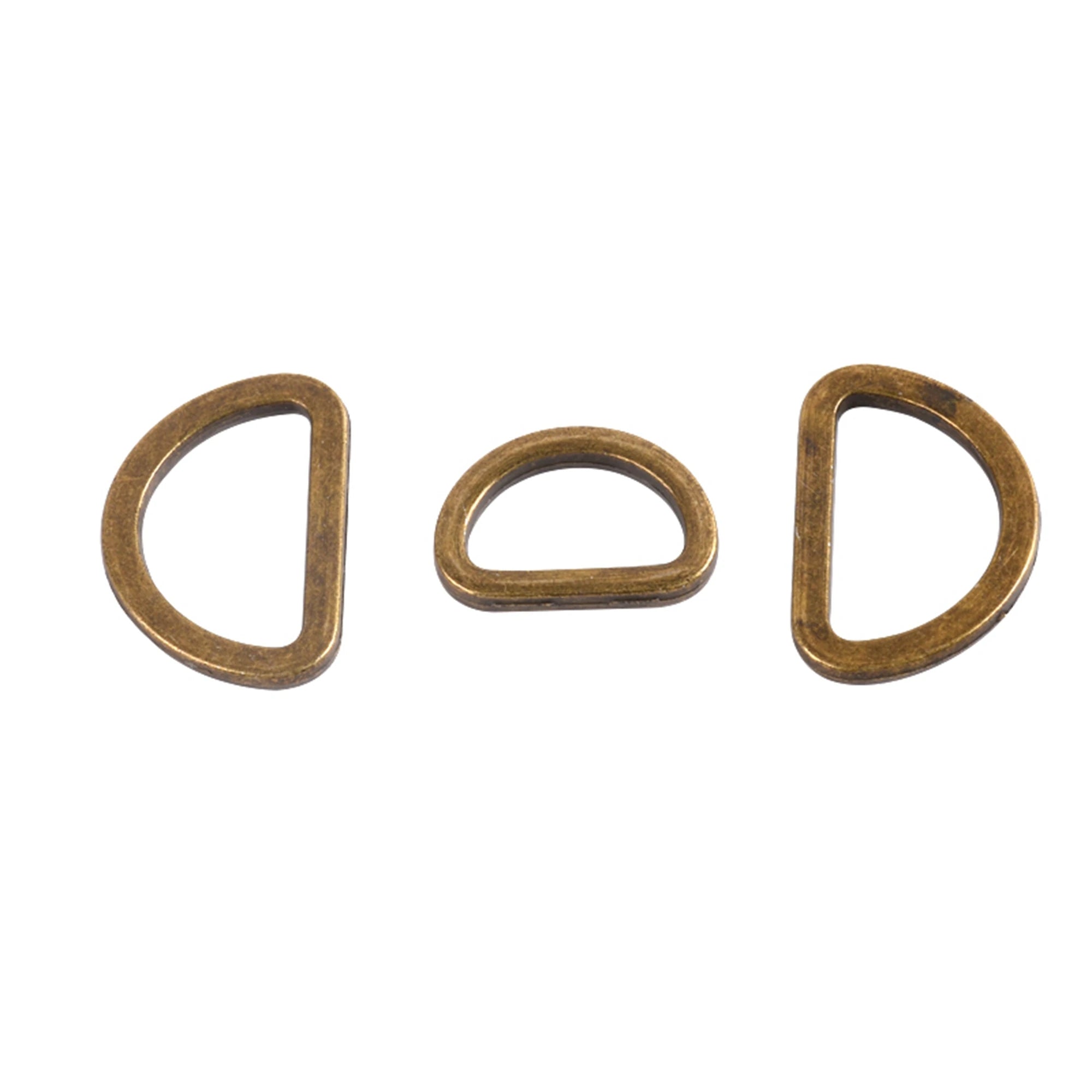 Ivoduff 20mm Antique Brass D Rings for Handbags Metal D Ring Buckle