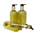 500ml 350ml 250ml Round Boston Lotion Plastic PET Bottle with Golden Pump for Liquid Hand Wash or Shampoo