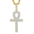 Wholesale Popular Fashion Women Stainless Steel Zircon Cross Hip Hop Chain Pendant Necklace