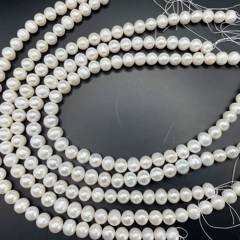 Zhuji 3A Natural Freshwater Round Pearl Necklace Quality Strands 4mm-10mm Various Sizes Colorful Wholesale Price for Jewelry