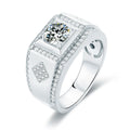 New Style Wedding Anniversary Rhodium Plated 925 Sterling Silver Diamond Moissanite Engagement Mens Rings