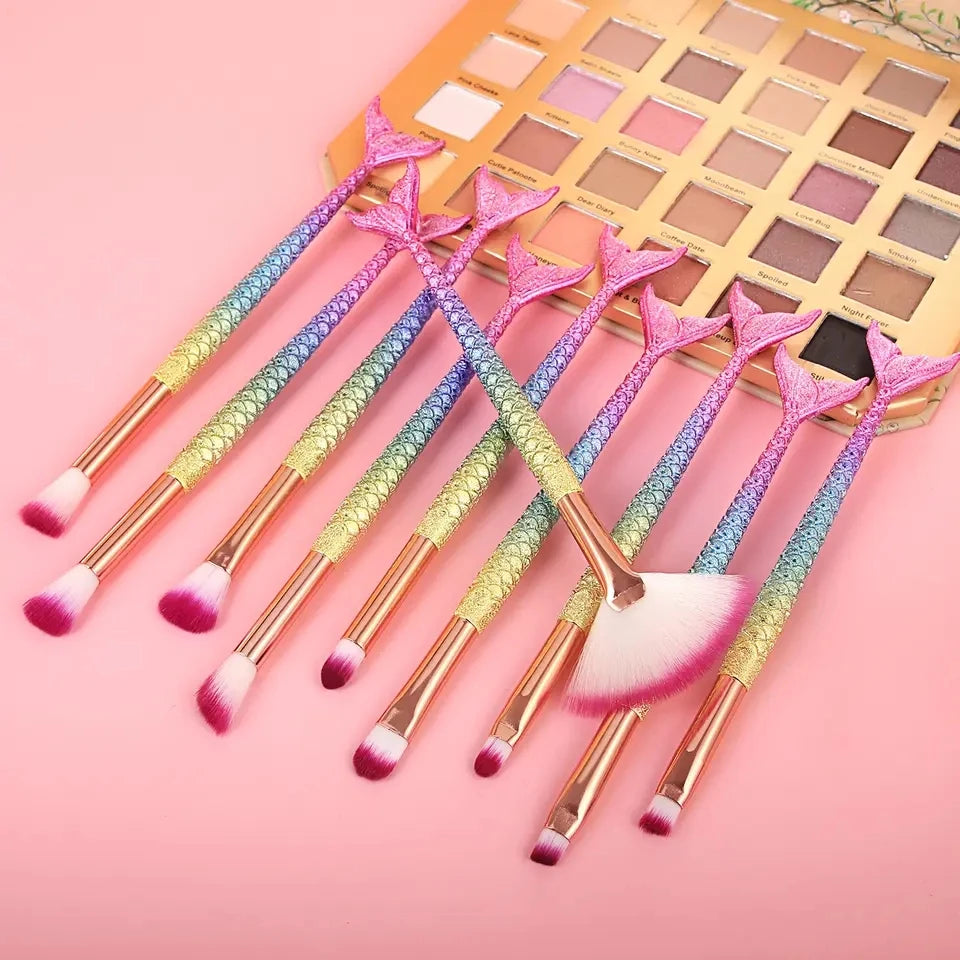 Fashion Big Fish Tail Makeup Set Eyeshadow Palette Gradient Colorful Makeup Brush Kit