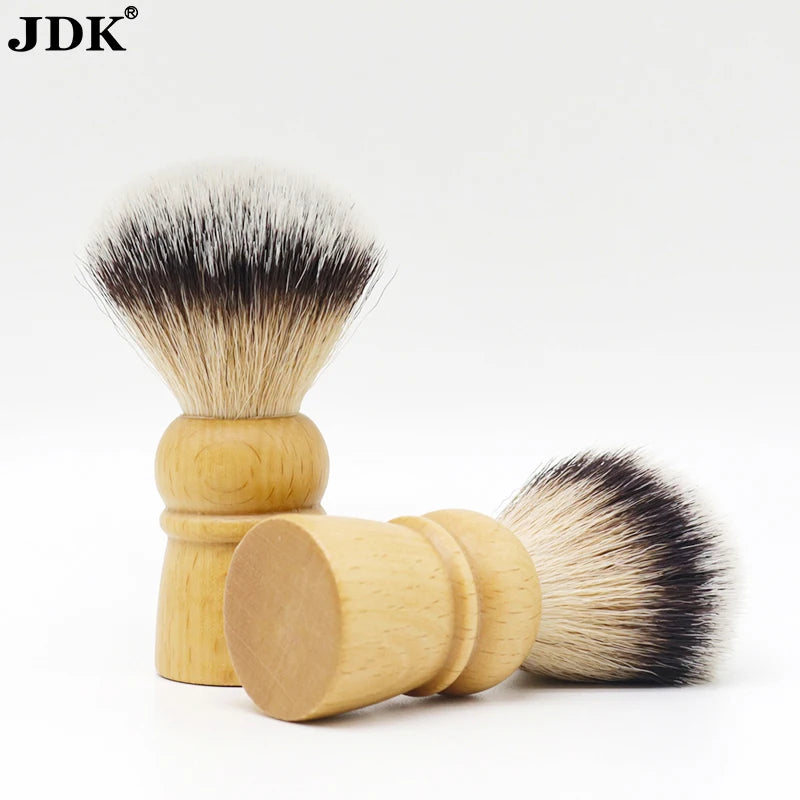 JDK High Quality Classic Nylon Shaving Beech Wood Handle Loose Faux Hair Synthetic Cleaning Shave Beard Brush for Barber