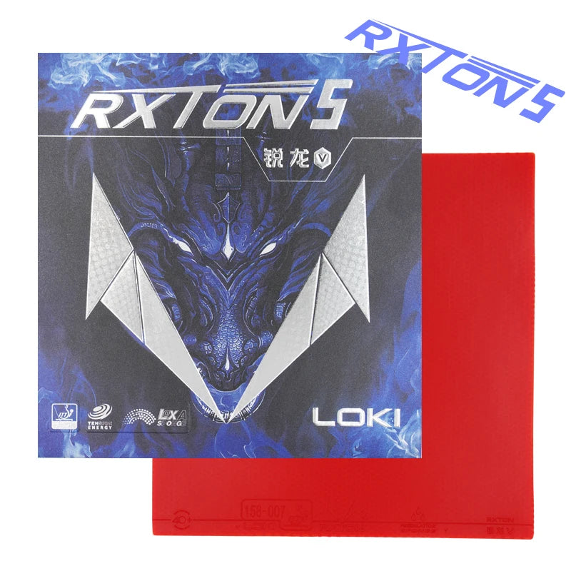 Loki Packaging Upgrade Rxton 5 High Elastic Sticky Ping Pong Racket Bat Rubbers Red Black Table Tennis Racket Rubber