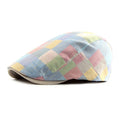 MIO New Style Light Weight Breathable Unisex Fashion Beret Peaked Plaid Grid Checked Flat Ivy Hats Newsboy Hats for Summer