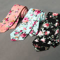 6CM Necktie Mens Skinny Flower Tie Cotton Neck Tie Floral Skinny Tie
