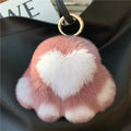 Kitten's Claw Plush Keychain Rex Rabbit Fur Grass Pendant Real Plush Bag Pendant Car Key Ring Accessories Lovely Girl