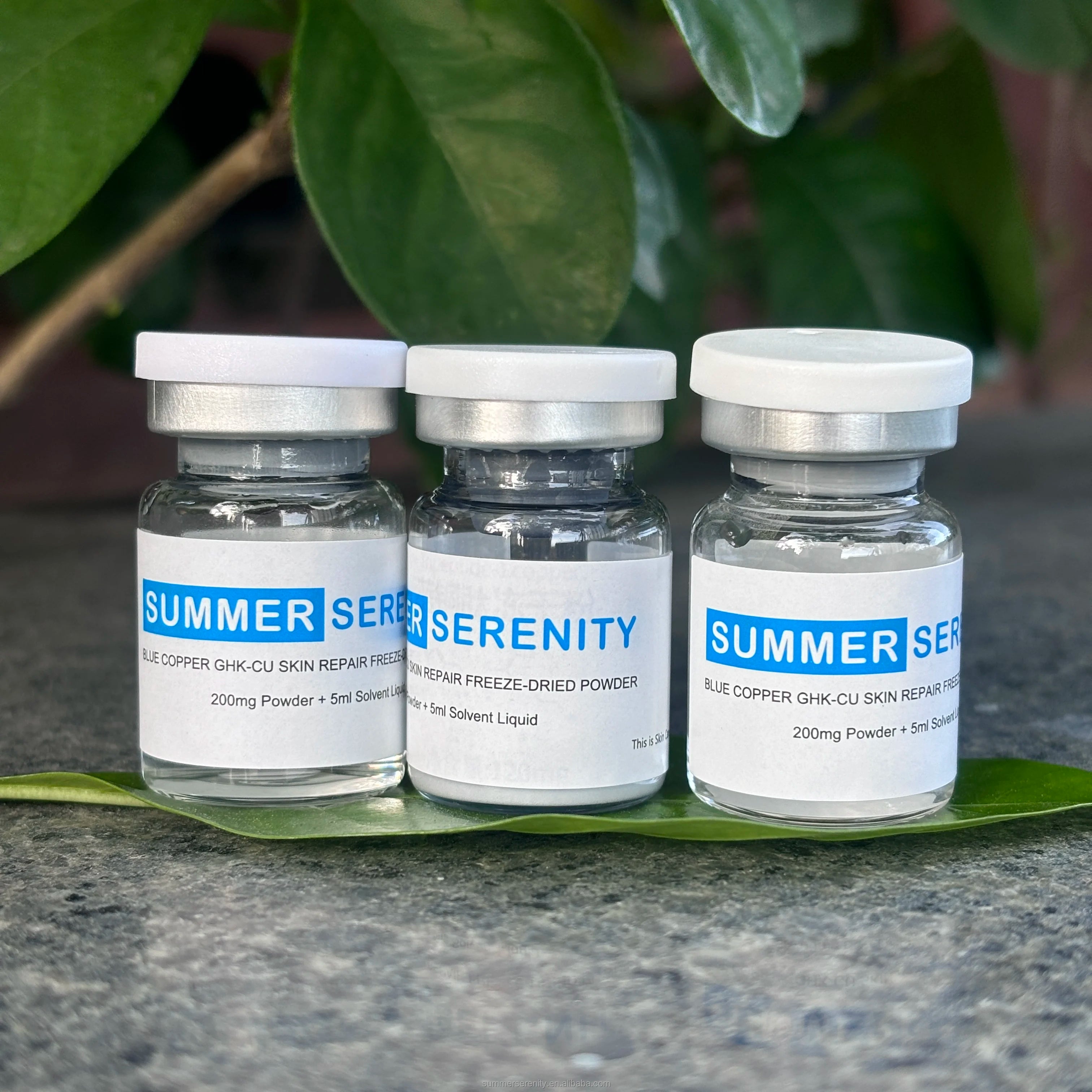 Skincare Blue Copper Peptide Freeze Dried Powder Face Serum 5ml Per Pair Acne Repair GHK-CU Peptide Facial Skin Essence