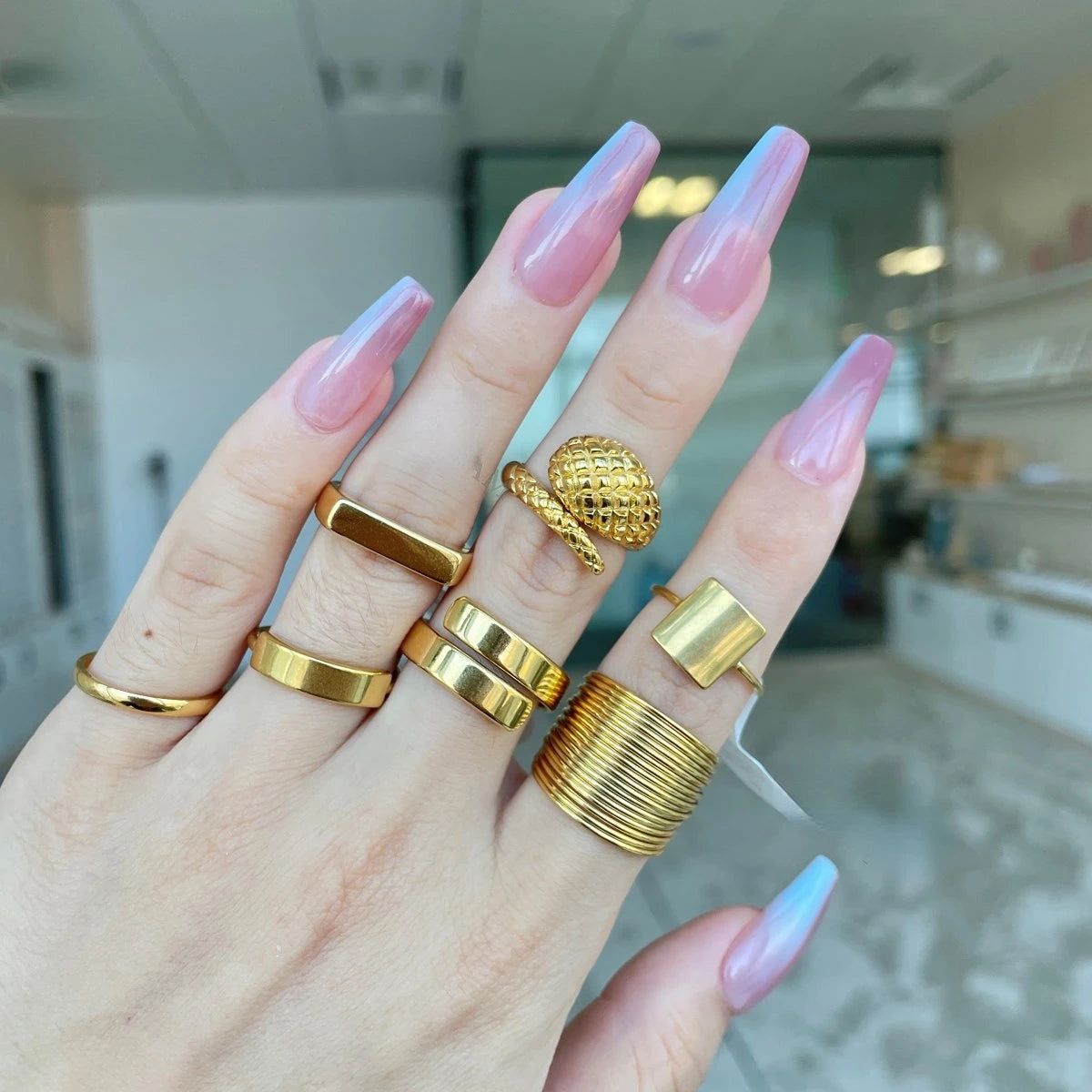 Customize Women 18K Gold Ring Non Tarnish Heart Shape Jewelry 925 Sterling Silver Ring Set Engagement Wedding Fine Jewelry Rings