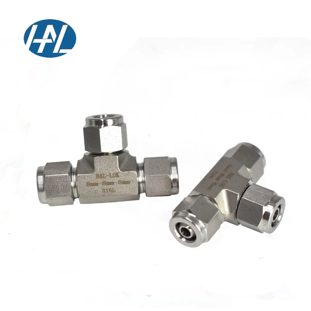 HAL-LOK SKBP-8-8 Swagelok Type 316 SS Barbed Push-In Fitting 8mm Union Tee Polishing Surface Treatment 0~25 MPa 0~200