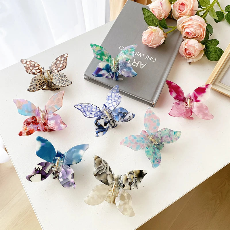 DOWELL Wholesale 2022 New Hair Accessories Women Medium Acetate butterfly Hair Claw Clips