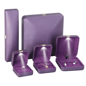 One Top Customization PU Leather Ring Box Led Jewelry Box Led Luxury Jewelry Box