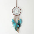 Blue Dream Catcher Wall Decor Gift Feather Cotton Beads Wall Decorations Dream Catchers
