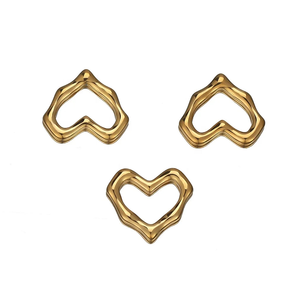 Irregular Heart Pendants Charms DIY Jewelry Making Women Necklace Accessories Bracelet Findings