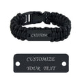 Manufacturer Paracord Bracelets Custom Logo Stainless Steel Plate Paracord Survival Bracelet for Men