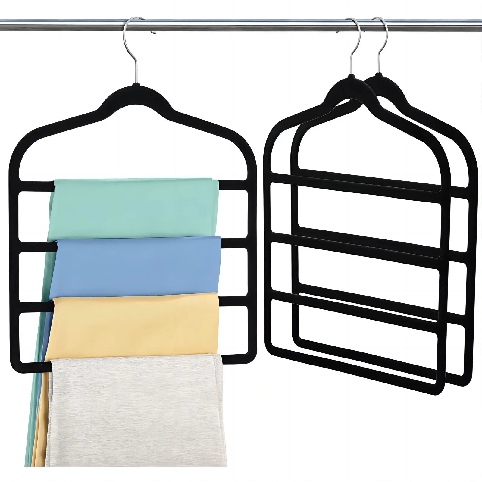 Lavinia 4 Tier Velvet Clothes Hangers Multifunctional Non-Slip for Pants Scarf Trousers Tie Jeans Towel Space Saving for Storage