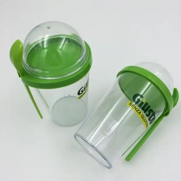 Custom Single Wall Clear Transparent Plastic Ice Cream Cup with Spoon and Dome Lid