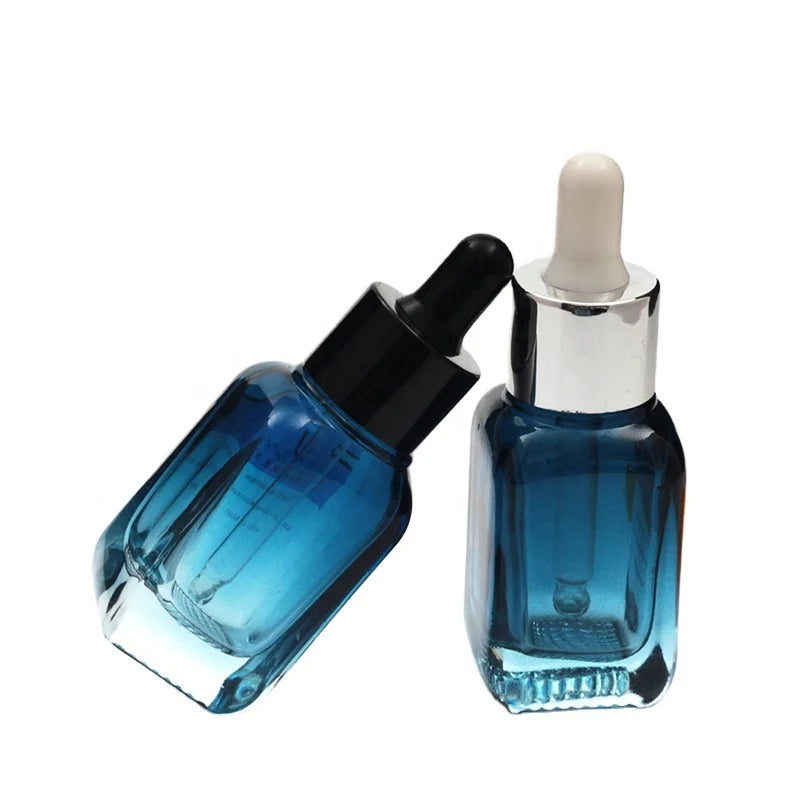 10ml 20ml 40ml Blue Clear Glass Refillable Pipette Dropper Bottle Portable Travel Aromatherapy Essential Oil Perfume Packing