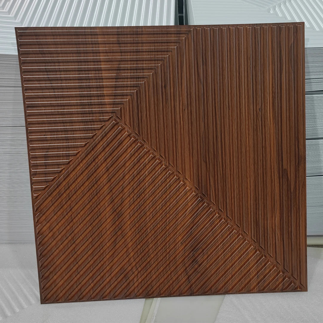 New Hot 50*50CM Size PVC Lamination Imitate Wood Panels Wall Decor Interior 3D Wall Panels Decorative Wall Panels