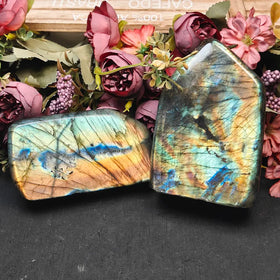 Cheap Wholesale Natural Blue Flash Healing Gemstone Crystal Polished Light Labradorite Stones