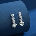S925 Sterling Silver Earrings Moissan Diamond High-end Korean Tassel Four Claws a Carat Earrings