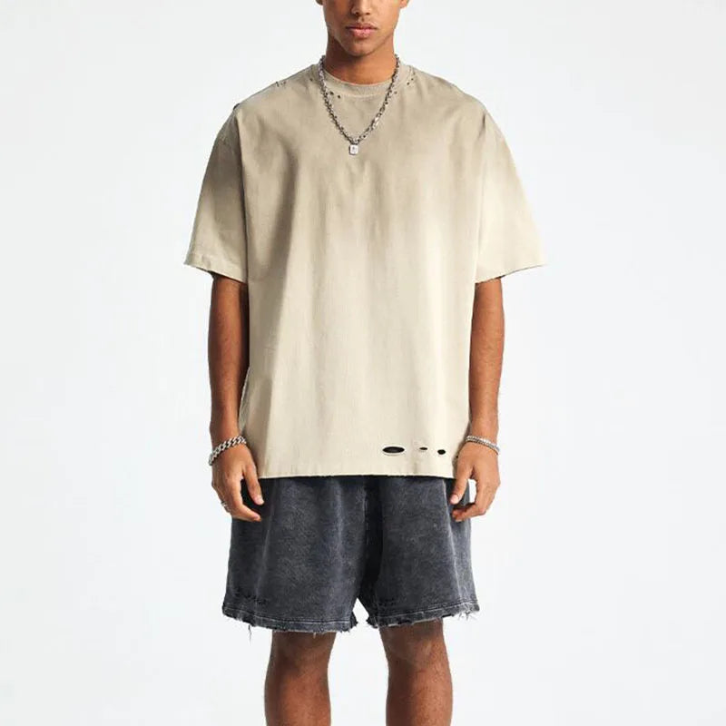 RNSHANGER Vintage Retro T-shirt for Men Casual Oversized Y2k Hip Hop Short Sleeve Tees Men T Shirts Streetwear Cotton Tshirt