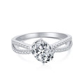 Luster Radiant Cut Geometric Oval Shape Cubic Zirconia Wedding Ring Silver Jewelry 925 Sterling for Women