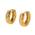 Stainless Steel Star Gold Chubby Hoop Earrings Starburst Cosmic Chunky Sparkling Star Huggie Earring Jewelry