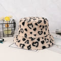 New Fashion Design Autumn and Winter Warm Windproof Leopard Plush Fisherman Cap Tiger Print Women Bucket Hats