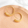 New Design Spiral Design Twist Stainless Steel Hoops Twisting Earring Stainless Steel 18k Gold Plain Earrings for Women