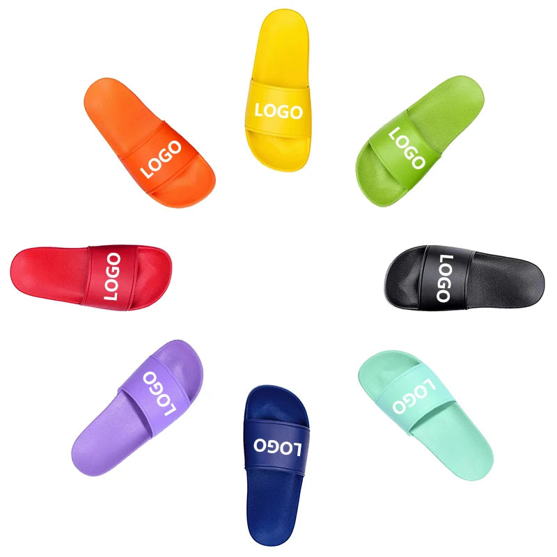 Men's Custom Logo Slide Slippers with Embossed Design Waterproof Winter Sandals with Custom Printed Blank Slide