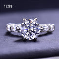 Solid Silver 925 Original 3 Carat Brilliant Cut Diamond Test Past D Color Moissanite White Moonlight Ring for Women Fine Jewelry