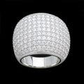Full White CZ Paved Bold Design Brass Fashion Show Statement Ring for Runway Style