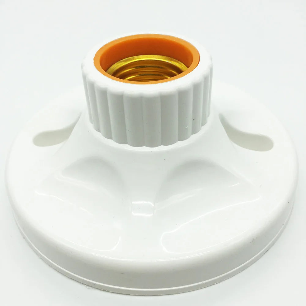 Useful E27 Round Plastic Base Screw Light Bulb Stand White E27 Base Lamp Socket Popular Lamp Holder