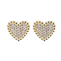 Pretty Women 925 Sterling Silver Heart Shaped Ladies Jewelry Custom Zircon 5a 18k Gold Plated Women Party Studs Earrings