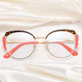 Jiuling Eyewear Custom Fashion Design Luxury Optical Round Eyeglass Women Cat Eye Anti Blue Light Eyeglasses Frames Metal