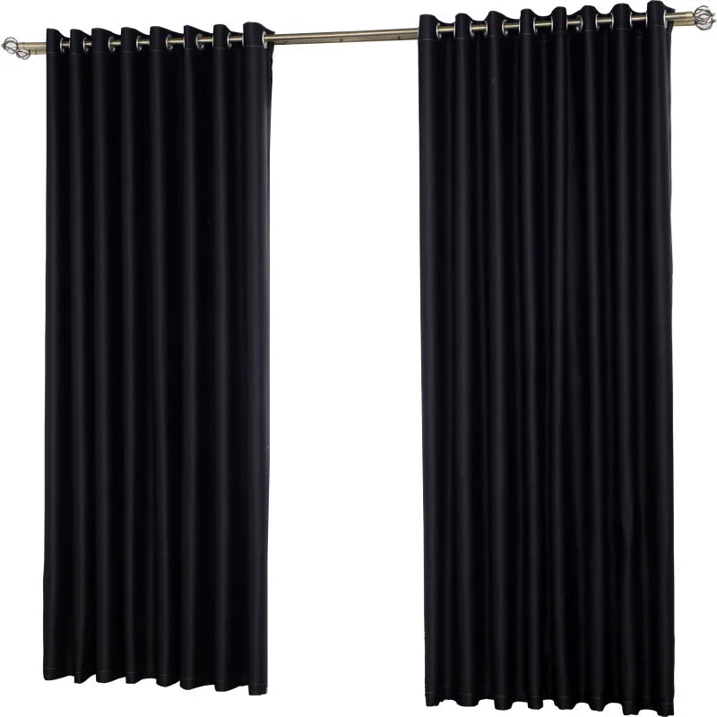 Luxury Ring Top Black Out Sliding Curtain with Complete Shade Privacy Protection Living Room Curtains Valances