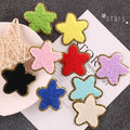 Factory Price 6CM Golden Gillter Chenille Embroidery Iron on Embroidery Star Patches