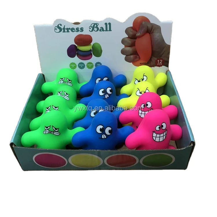 Kehui Factory Outlet Hot Sale Fidget Ball Toy Stress Relief TPR Material Plastic Face Man with PVA for Kids Age 5-7 Years