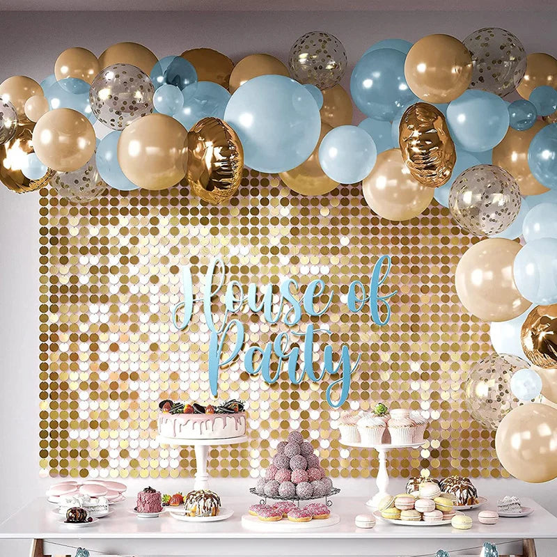 30x30CM Wind Panel Sequins Shimmer Background Wall Glittering Gold Wall Decoration Suitable for Home Decoration Birthday Party