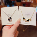 G1967 Two Ways to Wear Magnetic Heart Necklaces Jewelry Pendant Four-Leaf Clover Necklace